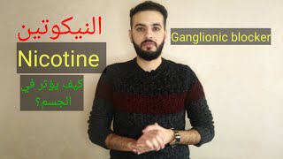 النيكوتين Nicotine Cholinergic antagonists 3Ganglionic blocker [upl. by Ilarin881]