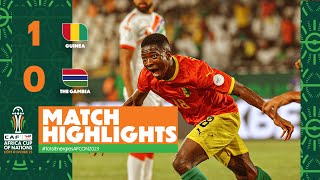 HIGHLIGHTS  Guinea 🆚 The Gambia TotalEnergiesAFCON2023  MD2 Group C [upl. by Halsy421]