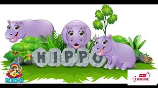 Happy Hippo Rhymes Poem for kids KIDS SCHOOL [upl. by Kimmel]