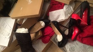 Massive Christian Louboutin Haul Bianca Fifi Décolleté Lady Peep Piros Rolando [upl. by Haldane]