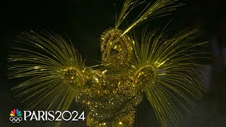 Golden Voyager encounters Nike the goddess of victory at Closing Ceremony  Paris Olympics [upl. by Neivad]