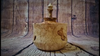 Woodturning  Turning beautiful Maple burl into lidded box [upl. by Mohamed]