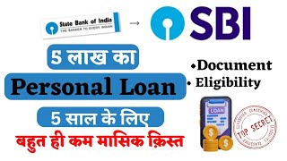 SBI 5 lakh personal loan interest rate EMI Calculator  Documents  up to 40 lakh personal loan [upl. by Eilema370]