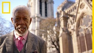 NotreDame de Paris  quand Morgan Freeman découvrait la Sainte Couronne [upl. by Linsk]