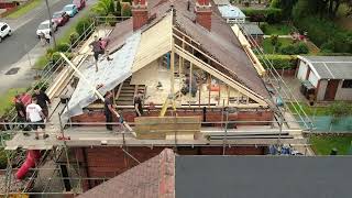 Converting a semidetached hip roof to a gable amp dormer [upl. by Storfer]