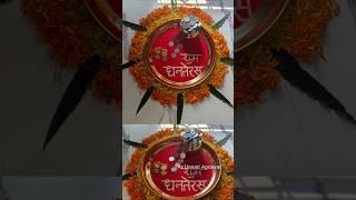 Beautiful Table Decoration Idea for Dhanteras amp Diwali 2024  Easy Dhanteras Rangoli on Plate diy [upl. by Oos117]