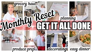 NEW MONTHLY RESET GET IT ALL DONE TIFFANI BEASTON HOMEMAKING GROCERY HAUL PLANNING COOKING DECOR [upl. by Nhguaval]