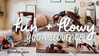 Yoga Sequence Tutorial  Fallen triangle wild thing revolved sugarcane pose  fun transitions [upl. by Ameekahs]