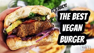 THE BEST VEGAN BURGER  Recipe by Marys Test Kitchen [upl. by Aleibarg]