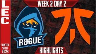 RGE vs FNC Highlights  LEC Winter 2024 Week 2 Day 2  Rogue vs Fnatic [upl. by Durant]