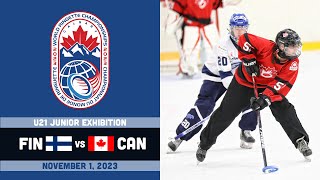 2023 World Ringette World Championships ⭕ U21 Junior Exhibition Canada vs Finland Nov 1 2023 [upl. by Tereb]