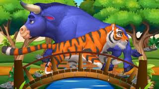 Animal stampede crossover 🐅  animal race  animal  Naval cartoon 3d 🙋 [upl. by Ammann]