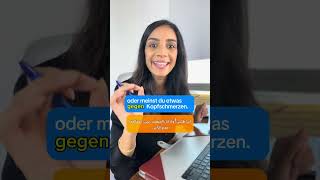 🤕 Etwas GEGEN Kopfschmerzen  Typische Fehler  Deutschlernen  🔴Live Kurse تعلّم اللغة الألمانية [upl. by Merwyn]