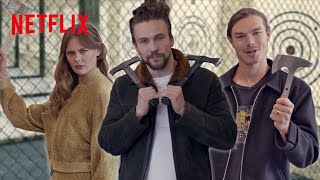 Vikings Valhalla Stars Go AxeThrowing  Netflix [upl. by Igiul556]