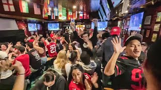 Niners Eagles fans swill beers trade shots at Kezar Pub watch party [upl. by Lissak]