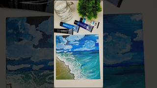 My new sea painting🌊 youtubeshorts youtubeartyoutubeartistyoutubecreator youtube [upl. by Yhtommit]