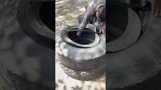 Man tyre cutting processskills shortvideos viralvideos [upl. by Aniale]