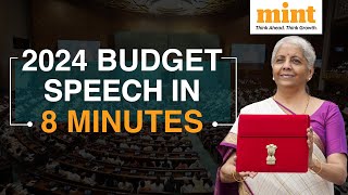 Budget 2024 TOP HIGHLIGHTS In 8 Minutes  Budget 2024 Takeaways  Income Tax  Standard Deduction [upl. by Iretak]