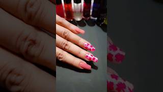 Beautiful nail design with sticker 💅😍💗nails naildesign nailart nailsart nailtutorial shorts [upl. by Atiuqcir]