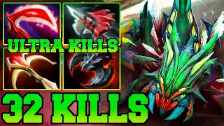 Weaver Dota 2 Carry Safelane With 24 Kills Pro Gameplay Guide Build 734 [upl. by Francyne]