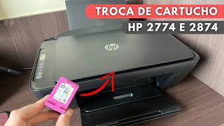 Como substituir o cartucho na impressora HP DeskJet 2874 [upl. by Gifford498]