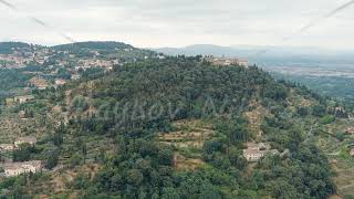 Florence Italy Convent San Francesco Nunnery on mountain Summer Aerial View Point of interest [upl. by Kenwrick]