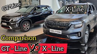 Kia Seltos GT Line vs X Line Comparison in Hindi  Features Price Comparison [upl. by Sadnalor]