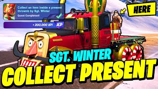 How to EASILY Collect an Item inside a Present Thrown by Sgt Winter  Fortnite Winterfest Quest [upl. by Zug]