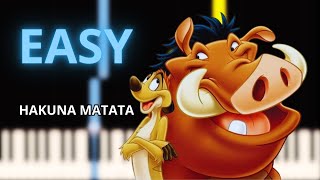 Hakuna Matata  The Lion King  EASY Piano Tutorial [upl. by Irb]