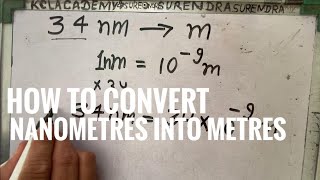 how to convert nanometres into metres In Hindi  nm to m Unit Conversation [upl. by Ariad763]