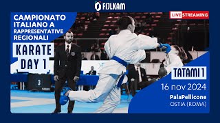 Karate  Campionato Italiano Rappresentative Regionali 2024  Day1 Tatami1 [upl. by Had]