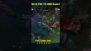 FNC VS WBG highlightWorlds2024Swiss StageRound 4 GAME1 FNCVST1highlight worlds2024swiss shorts [upl. by Tijnar]