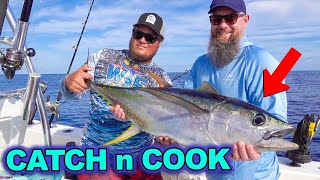 Catching Yellowfin Tuna Catch and Cook [upl. by Nolava]