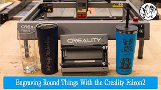 Creality Falcon2 How to easily engrave glass and powder coated tumblers [upl. by Nailimixam]