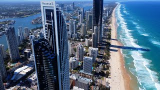 Gold Coast Skyscrapers  Queensland Australia 4K Drone footage [upl. by Ataga]