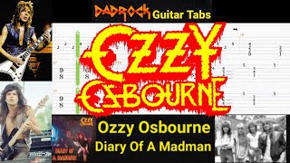 Diary Of A Madman  Ozzy Osbourne  Guitar  Bass TABS Lesson [upl. by Aramas994]