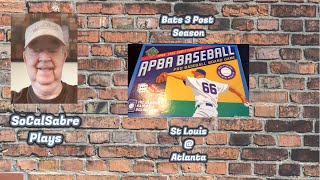 APBA Baseball  Bats 3 Post  St Louis at Atlanta [upl. by Reo]