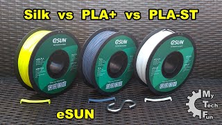 Testing eSun PLA filaments PLAST vs PLA vs Silk PLA mechanical tests [upl. by Brewer]