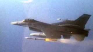 F16s Firing Missiles amp Dropping Bombs [upl. by Naamana]