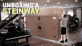 Unboxing a Steinway Grand Piano  Model D Concert Grand Uncrating Timelapse [upl. by Eniliuqcaj232]