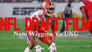 Film Room Nate Wiggins Vs North Carolina Coverage Snaps [upl. by Eilliw]