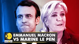 French Election 2022 Phase 1 voting begins in France Le Pen closes in on incumbent Macron  WION [upl. by Ogden]