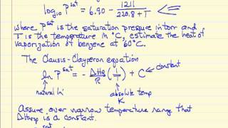 Heat of Vaporization Antoines Equation [upl. by Seline346]