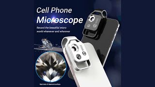 HD 200x Zoom Microscope Lens with LED Light and CPL for Smartphones [upl. by Teddman]