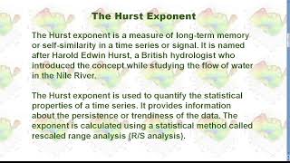 Pick Right Trading Strategy with the Hurst Exponent [upl. by Tihom]