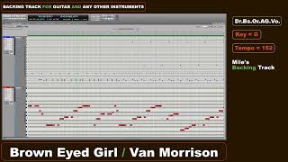 Brown Eyed Girl Backing Track for Electric Guitar  Van Morrison [upl. by Robet185]