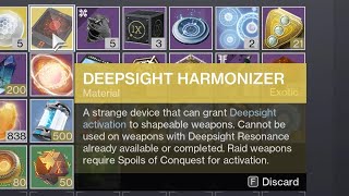 How The quotDeepsight Harmonizerquot Works To Unlock Weapon Patterns Destiny 2 [upl. by Schlicher]