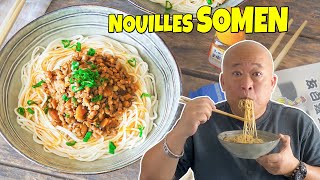 Nouilles somen à la viande hachée  Le riz Jaune [upl. by Havens948]