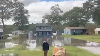 Flooding in North Carolina as Helene brings heavy rain wind [upl. by Llezniuq]