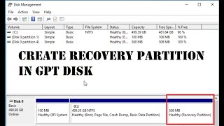 Create recovery partition in Windows 1011 UEFI [upl. by Frech971]